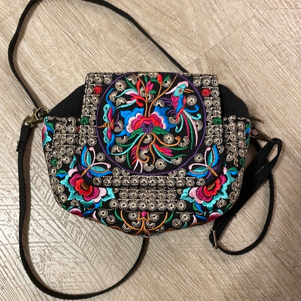 Embroidered Shoulder Bag